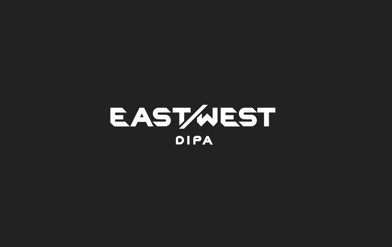East/West Double India Pale Ale logo using 71 Brewing typeface.