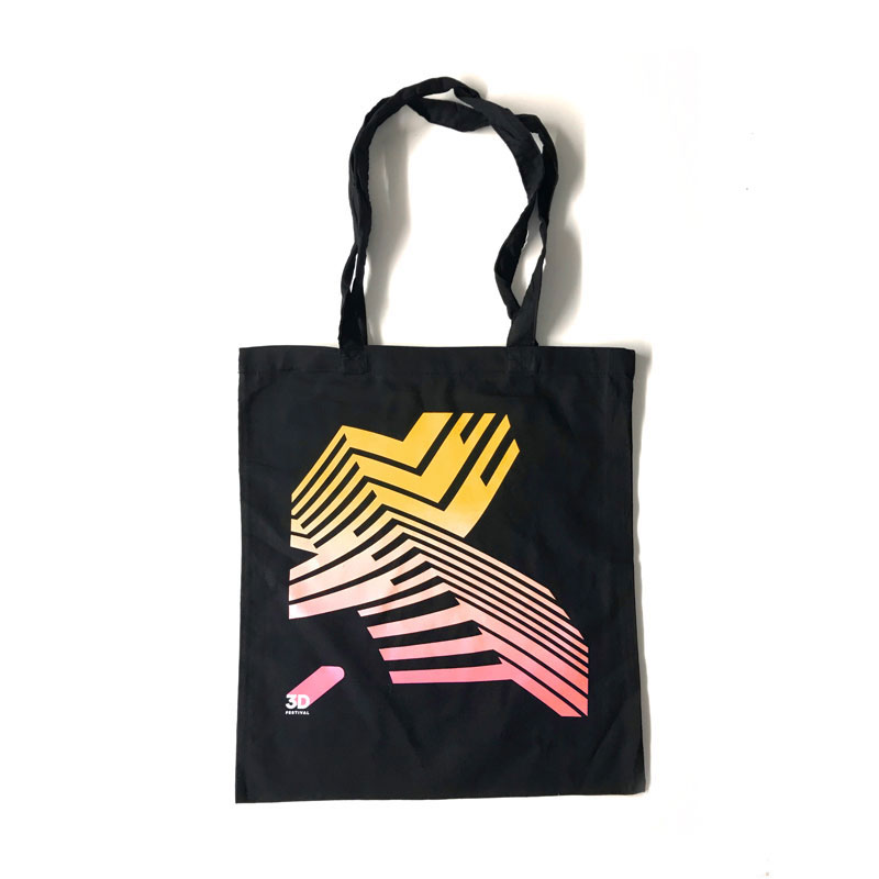 Tote bag with project graphics.